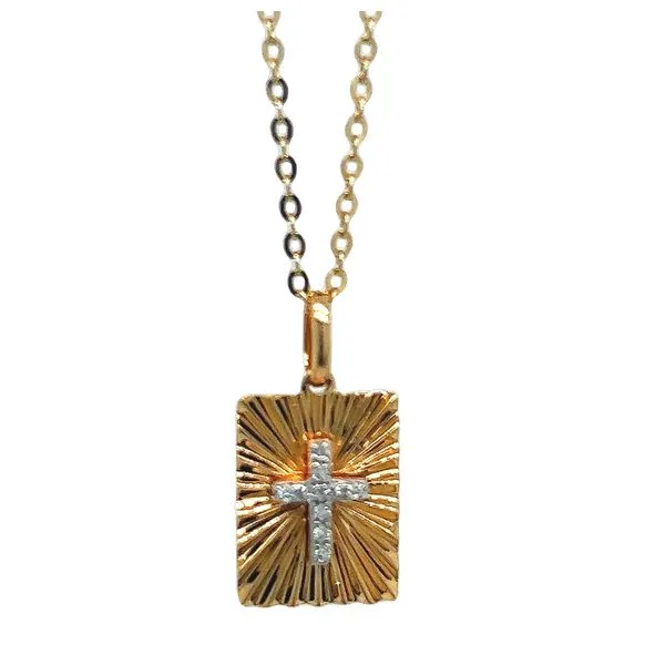 14Kt Yellow Diamond Cross Necklace similar item image