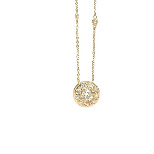 Yellow Gold Diamond Cluster Necklace similar item image