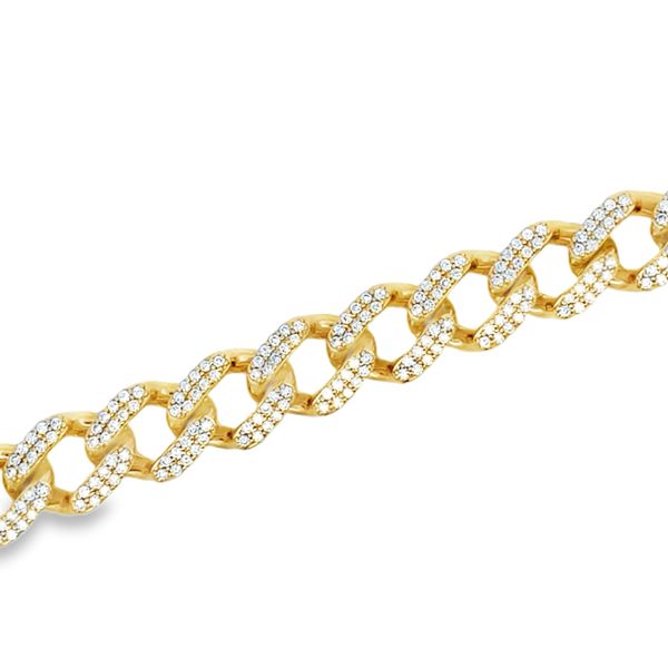 14K Yellow Gold Diamond Cuban Bracelet Image 2 Segner's Jewelers Fredericksburg, TX