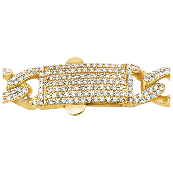 14K Yellow Gold Diamond Cuban Bracelet Image 3 Segner's Jewelers Fredericksburg, TX