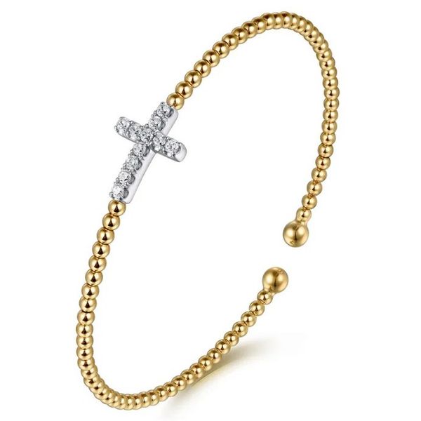 Lady's Yellow 14 Karat Bujukan Cross Split Bangle Bracelet Segner's Jewelers Fredericksburg, TX