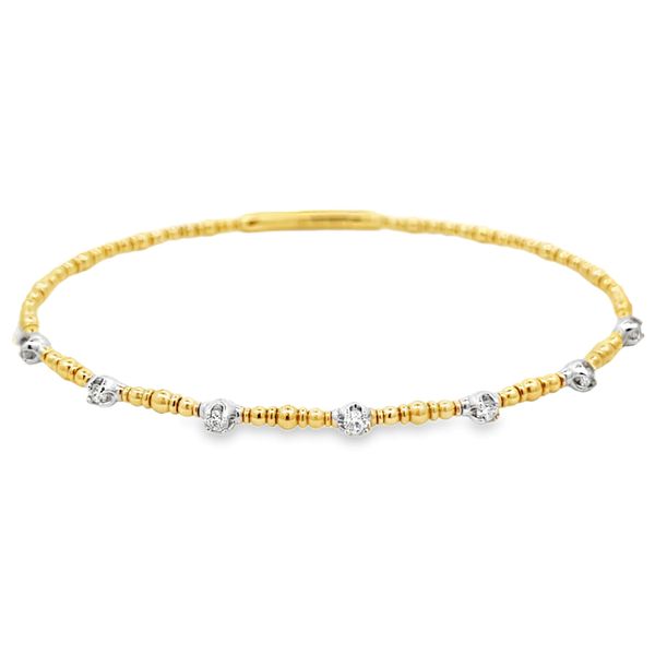 Lady's Two-Tone 14 Karat 7 Stone Flexible Bracelet Segner's Jewelers Fredericksburg, TX