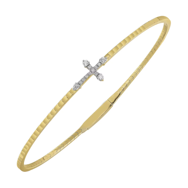 Lady's Yellow 14 Karat Cross Bangle Segner's Jewelers Fredericksburg, TX