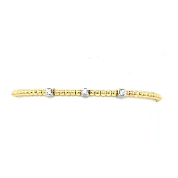 Two Tone Diamond Beaded Bangle Bracelet similar item image
