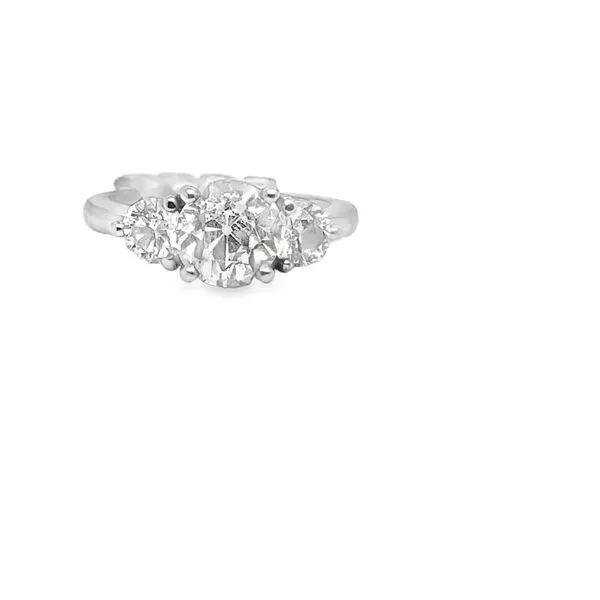 14Kt White Gold Three-Stone Ring With Round Diamonds similar item image