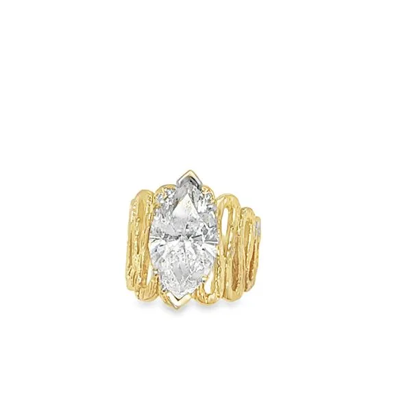 14Kt Yellow Wide Diamond Marquise Ring similar item image
