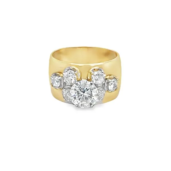 Ladies 14K Yellow Gold Wide Band Ring with 2.53Ct Round Diamonds Segner's Jewelers Fredericksburg, TX