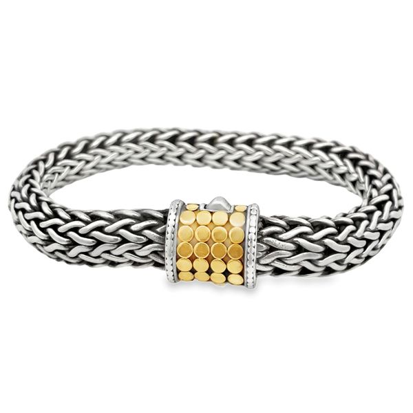 Men's Sterling Silver White & 18k Yellow John Hardy Braided Bracelet Segner's Jewelers Fredericksburg, TX