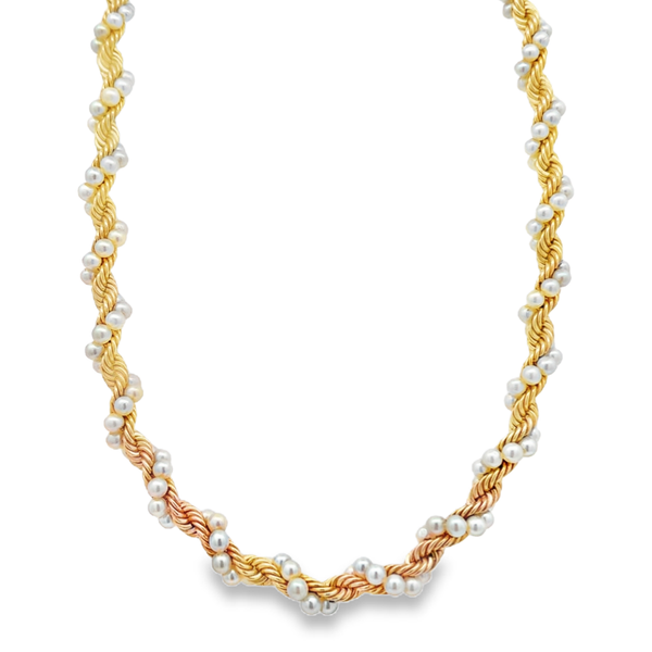 Lady's 14k Yellow Twisted Pearl Necklace Segner's Jewelers Fredericksburg, TX