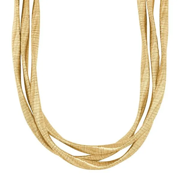 Gold Finish Loosely Twisted Three Cable Necklace - Adjustable 16"-18" similar item image