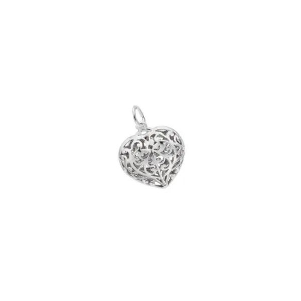 Sterling Silver Filigree Heart Charm Pendant Segner's Jewelers Fredericksburg, TX