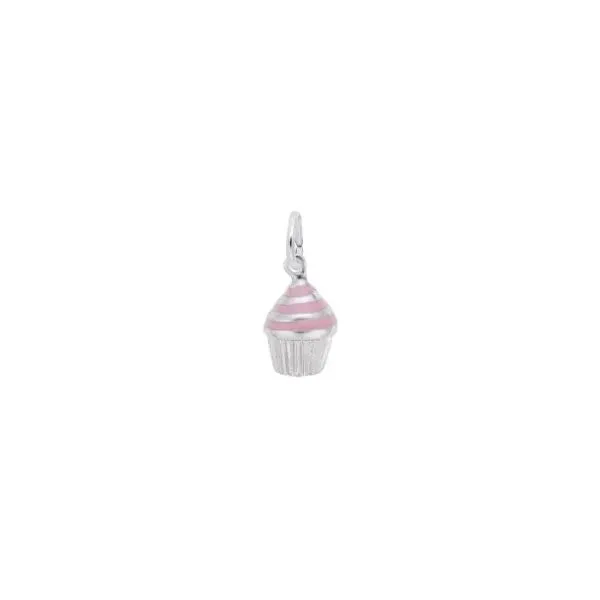 Sterling Silver Cupcake Pendant with Pink Icing Segner's Jewelers Fredericksburg, TX