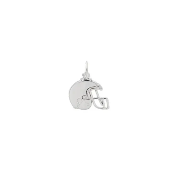 White Sterling Football Helmet Pendant Segner's Jewelers Fredericksburg, TX