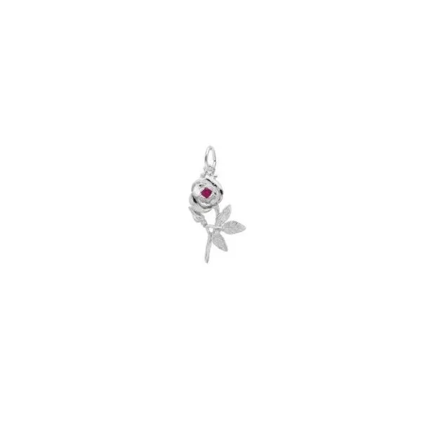 Sterling Silver Rose Charm Pendant Segner's Jewelers Fredericksburg, TX