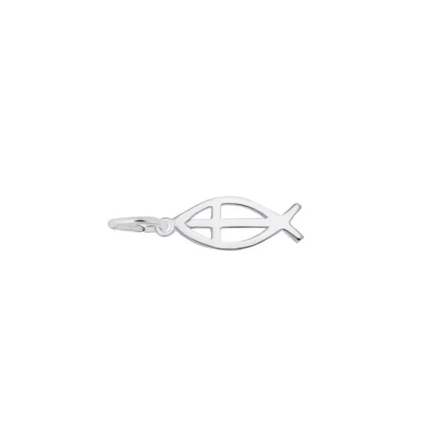 Lady's White Sterling Ichthus Pendant Charm Segner's Jewelers Fredericksburg, TX