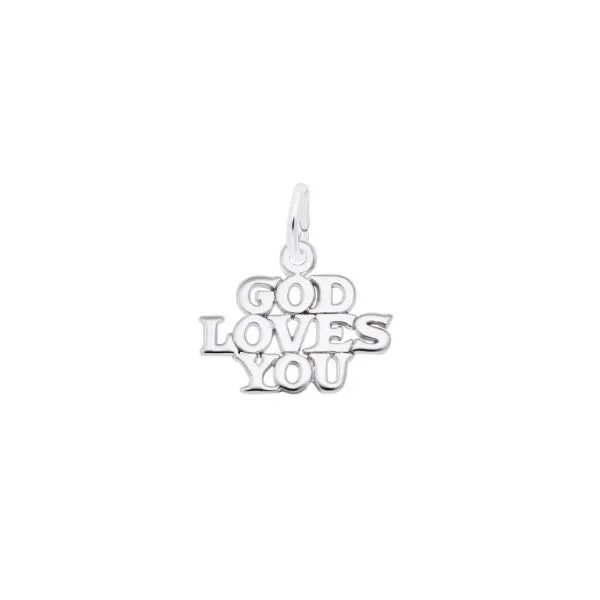 Lady's White Sterling Silver God Loves You Pendant Segner's Jewelers Fredericksburg, TX