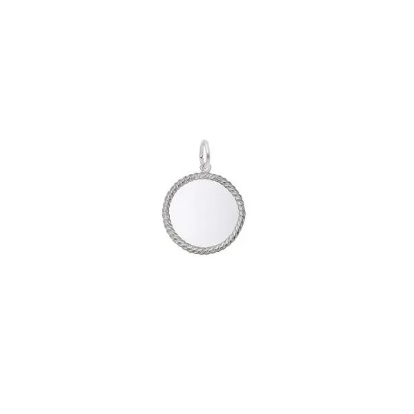 Lady's White Sterling Rope Disk Pendant Segner's Jewelers Fredericksburg, TX