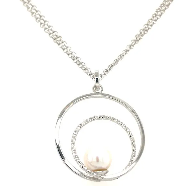 Silver Freshwater Pearl Swirl Pendant Segner's Jewelers Fredericksburg, TX