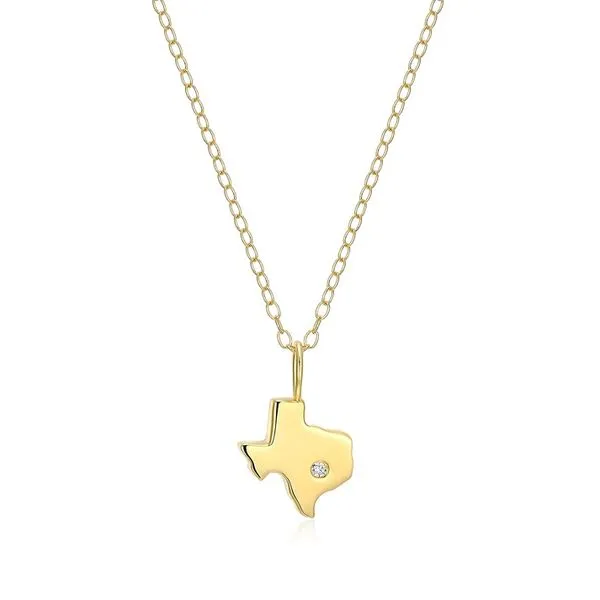 Sterling Silver Texas State Diamond Pendant/Charm