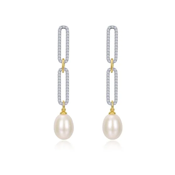 Paperclip Cultured FW Pearl Silver Earrings Segner's Jewelers Fredericksburg, TX