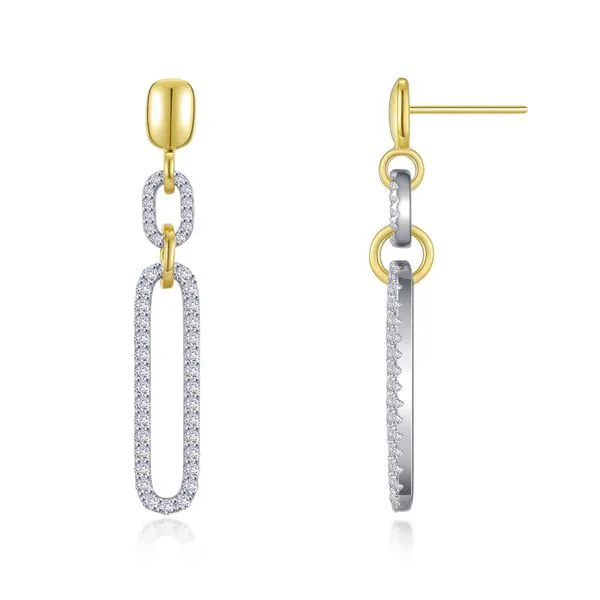 2-Tone Paperclip Silver Drop Earrings Segner's Jewelers Fredericksburg, TX