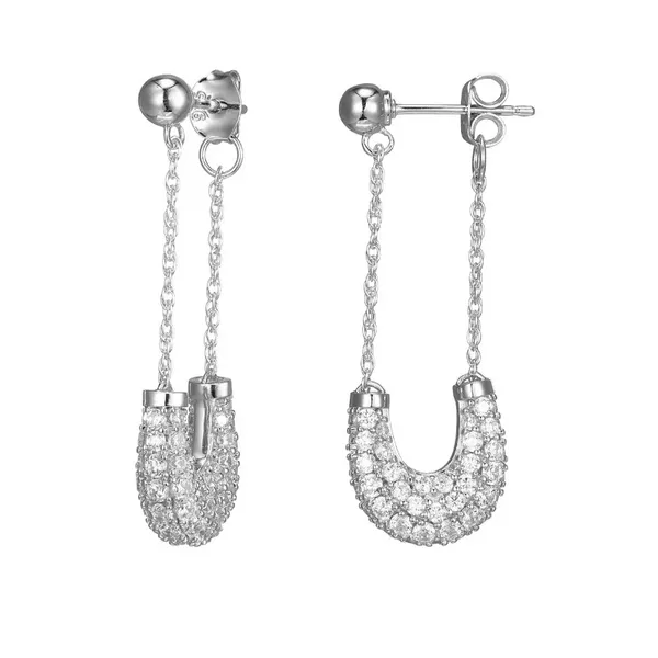 White Sterling Drop Earrings