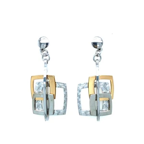 Sterling Silver + Yellow Gold Plated Square Earrings similar item image