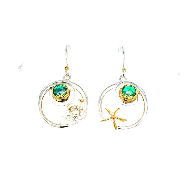 Starfish Turtle Dangle Earring