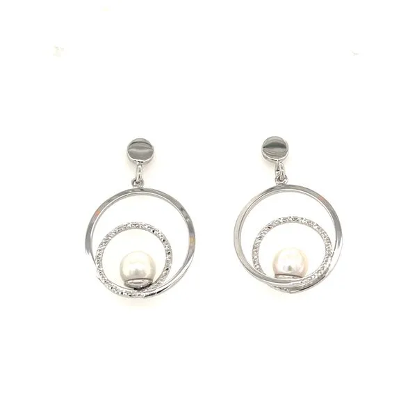 Platinum Freshwater Pearl Swirl Silver Earring Segner's Jewelers Fredericksburg, TX