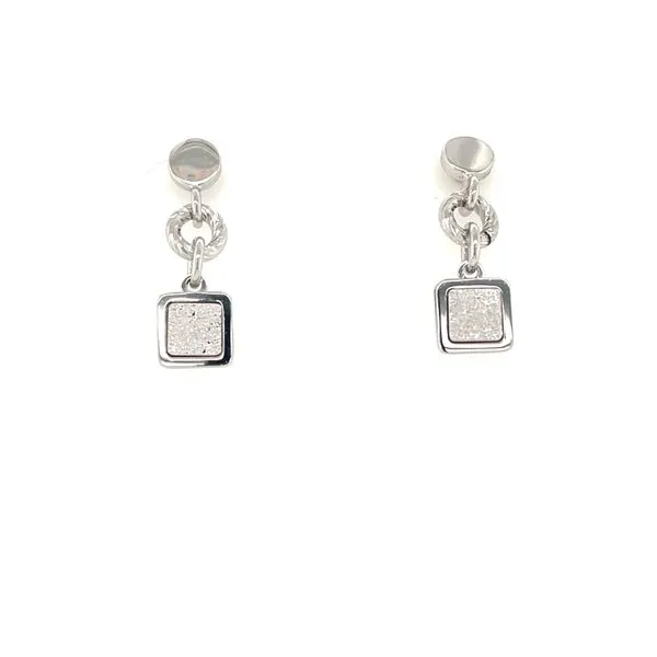 Sterling Silver Applique Square Affair Silver Earring Segner's Jewelers Fredericksburg, TX