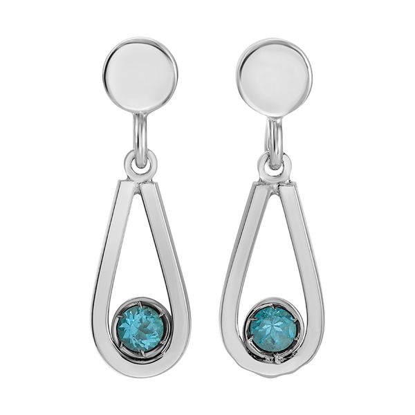 Sterling Silver Pear Shaped Drop Earrings with Blue Topaz Segner's Jewelers Fredericksburg, TX