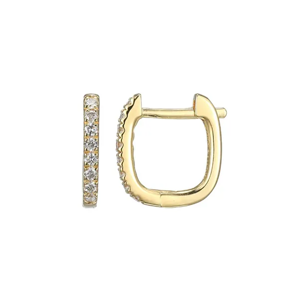 Sterling Silver Lady's Diamond Hoop Earring Segner's Jewelers Fredericksburg, TX