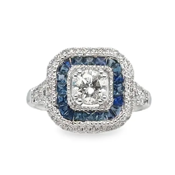 Platinum Colored Stone Cluster Ring Segner's Jewelers Fredericksburg, TX