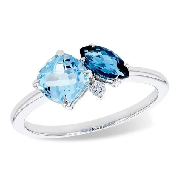 14K White Colored Stone Ring similar item image