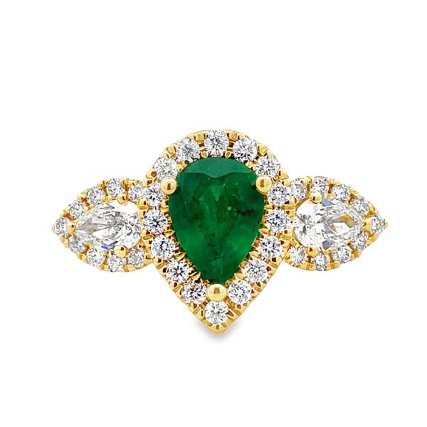 Lady's Yellow 14 Karat Emerald & Diamond Fashion Ring Image 2 Segner's Jewelers Fredericksburg, TX