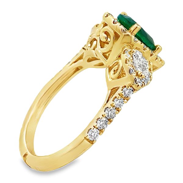 Lady's Yellow 14 Karat Emerald & Diamond Fashion Ring Image 3 Segner's Jewelers Fredericksburg, TX