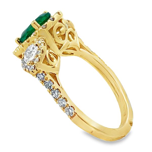 Lady's Yellow 14 Karat Emerald & Diamond Fashion Ring Image 4 Segner's Jewelers Fredericksburg, TX