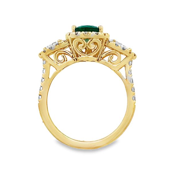 Lady's Yellow 14 Karat Emerald & Diamond Fashion Ring Image 5 Segner's Jewelers Fredericksburg, TX