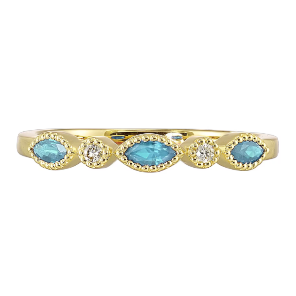 Lady's Yellow 10kt Aquamarine Stackable Fashion Ring Segner's Jewelers Fredericksburg, TX