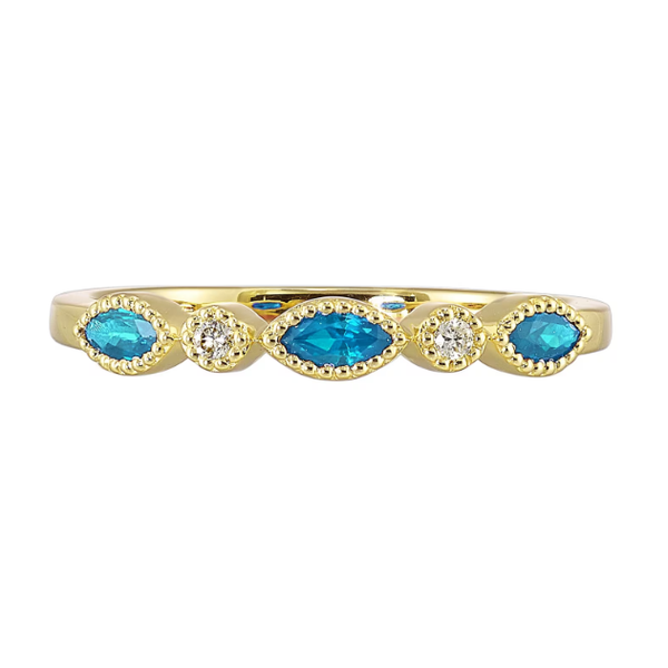 Lady's Yellow 10KT Blue Topaz Stackable Ring Segner's Jewelers Fredericksburg, TX