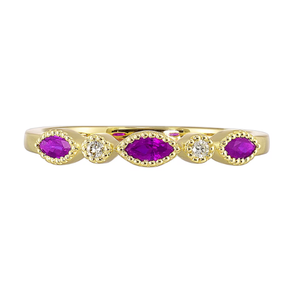 Lady's Yellow 10Kt Amethyst Stackable Ring Segner's Jewelers Fredericksburg, TX