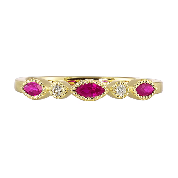 Lady's Yellow 10Kt Pink Tourmaline Stackable Ring Segner's Jewelers Fredericksburg, TX