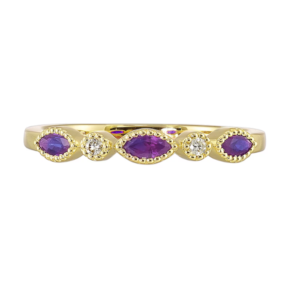 Lady's Yellow 10Kt Created Alexandrite Stackable Ring Segner's Jewelers Fredericksburg, TX