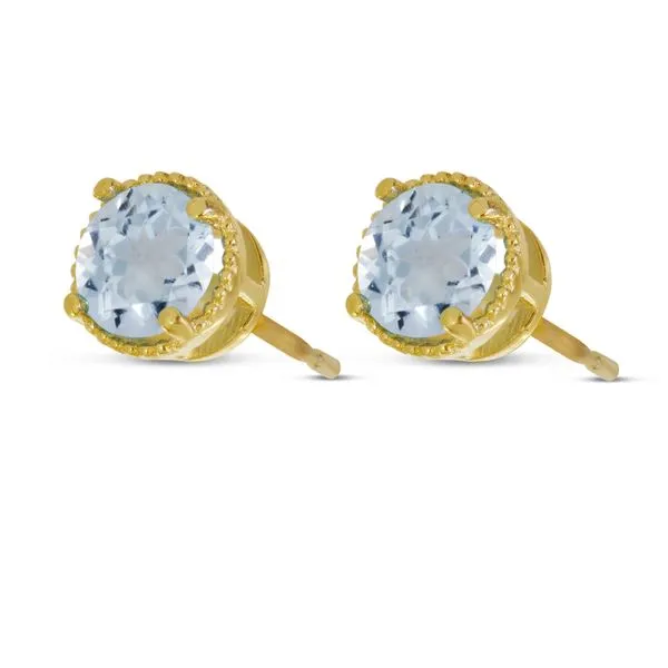 Aquamarine Stud Earrings in 14 Karat Yellow Gold similar item image
