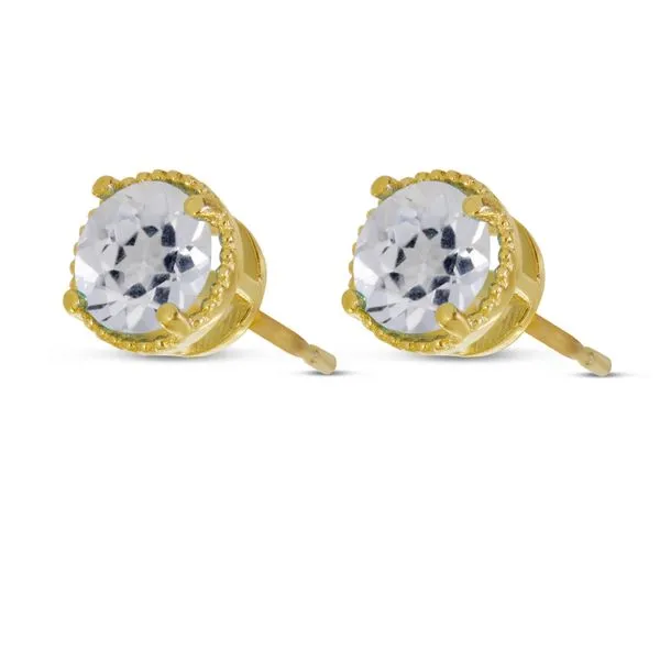 Yellow 14 Karat White Topaz Stud Earrings similar item image