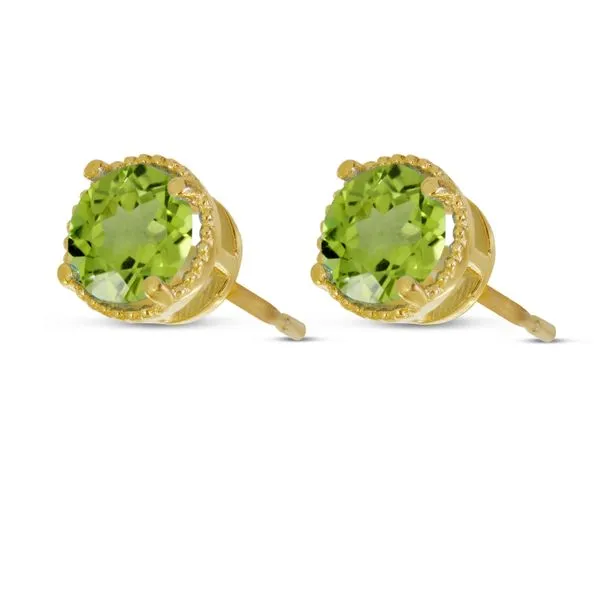 Yellow 14 Karat Peridot Stud Earrings Segner's Jewelers Fredericksburg, TX