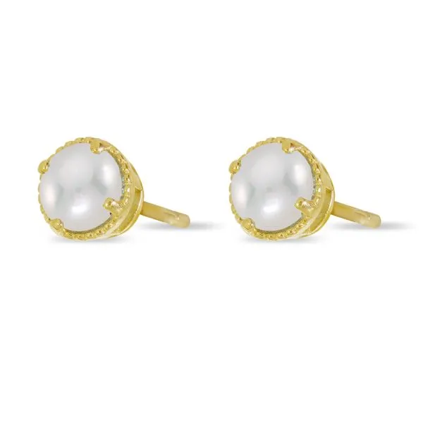 Pearl Stud Earrings in 14 Karat Yellow Gold