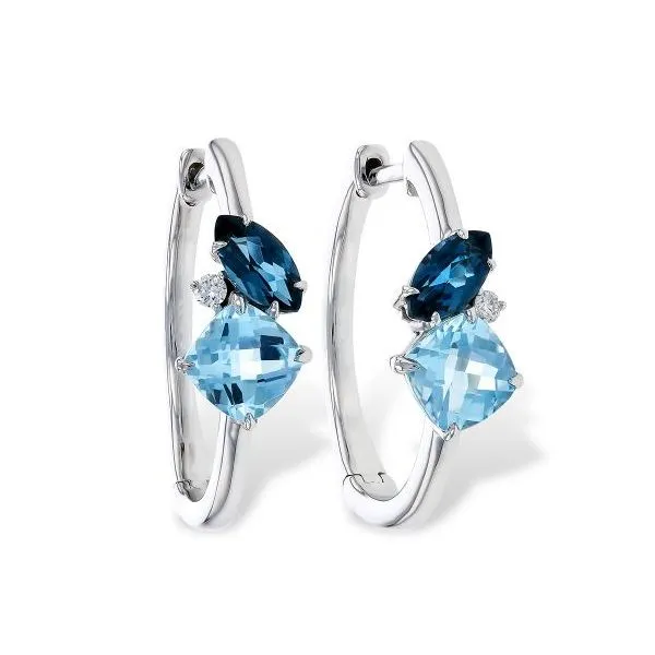 14K White Colored Stone Earrings similar item image