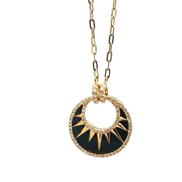 14 Karat Yellow Sun Colored Stone Pendant similar item image