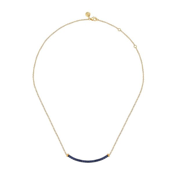 Lady's Yellow 14 Karat Bujukan Bar Colored Stone Pendant Segner's Jewelers Fredericksburg, TX